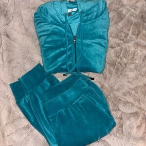 Blue Track Pants and Zip up Jacket set